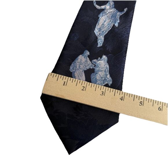 A Rogers Men's SHORT Necktie Jesus Appears to Disciples Christian Religious Blue - Picture 3 of 5